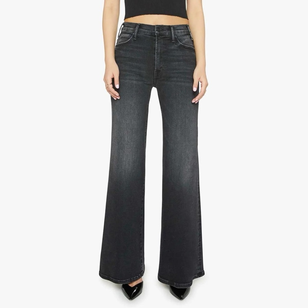 Mother Denim Lil' Hustler Roller Sneak High Rise Jeans in Not Today Satan